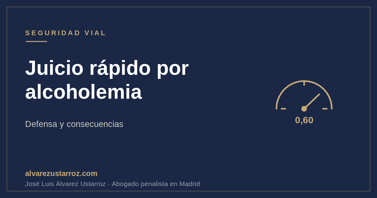 Esquema sobre el juicio rápido por alcoholemia y la tasa de alcohol